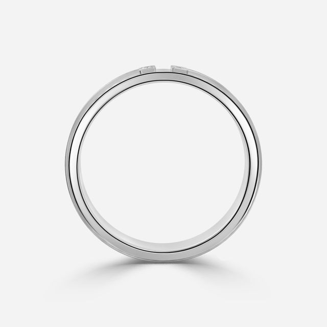 Platinum Narrow Diamond Wedding Ring