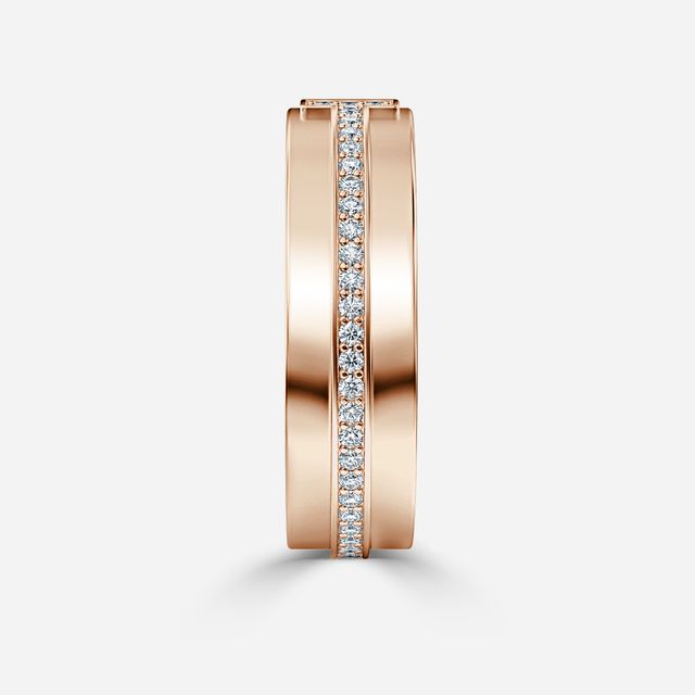 Rose Gold Narrow Diamond Wedding Ring