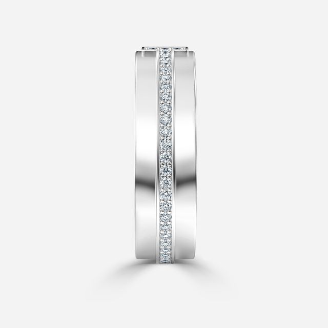 Platinum Narrow Diamond Wedding Ring