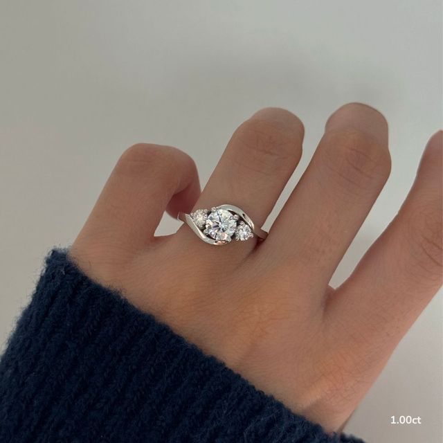 Demi Platinum Unique Engagement Ring