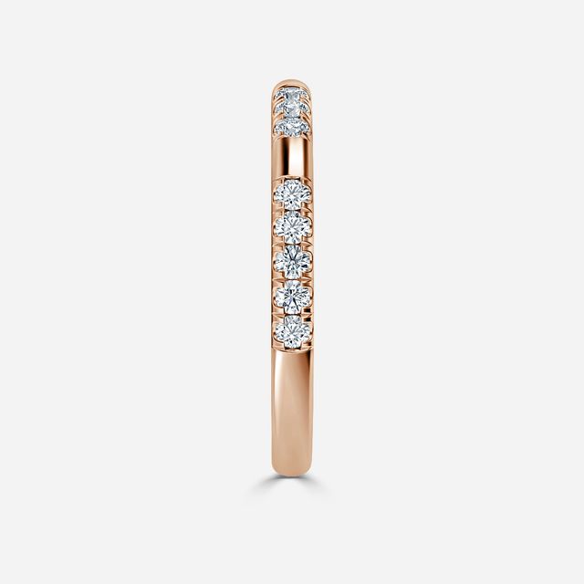 Rose Gold Round Diamond Pave Wedding Ring