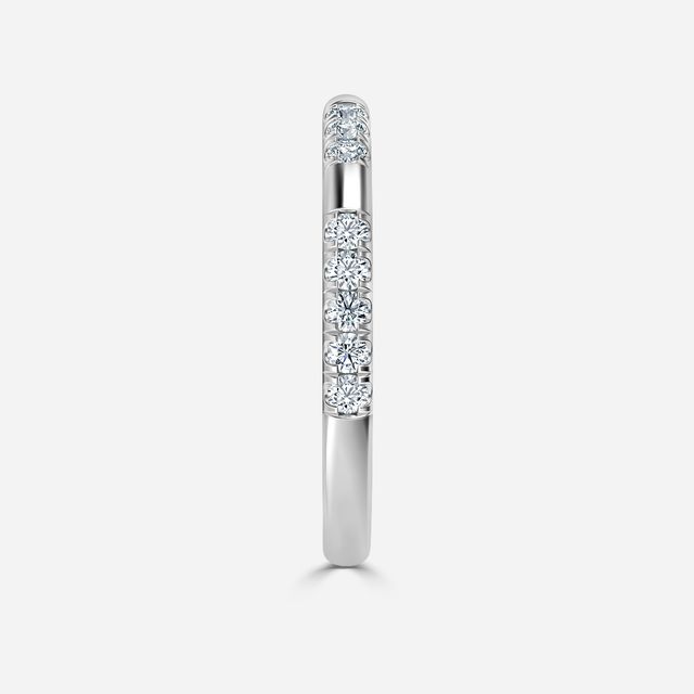 White Gold Round Diamond Pave Wedding Ring