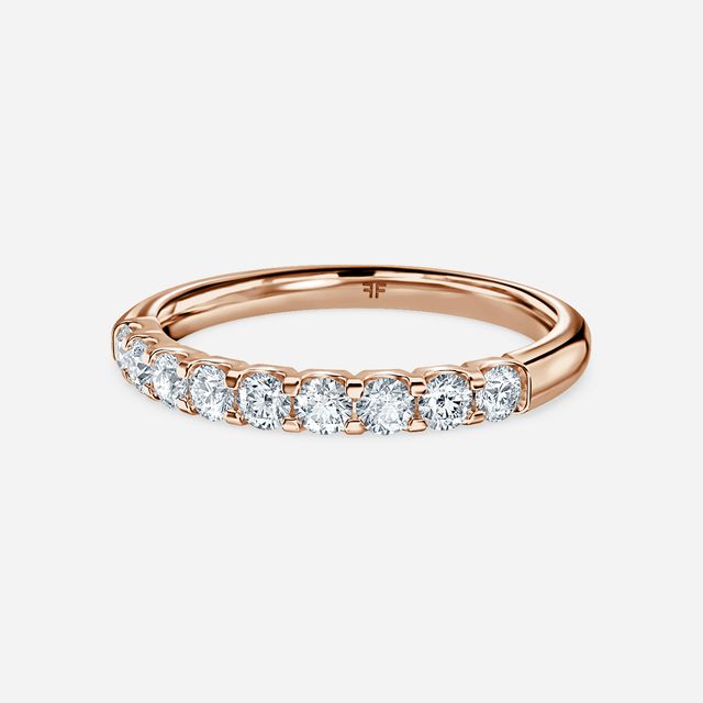 Shared Prong Set Rose Gold Wedding Ring