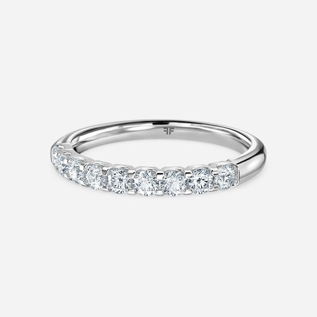 Shared Prong Set White Gold Wedding Ring