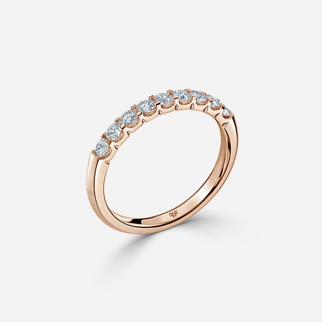 Shared Prong Set Rose Gold Wedding Ring