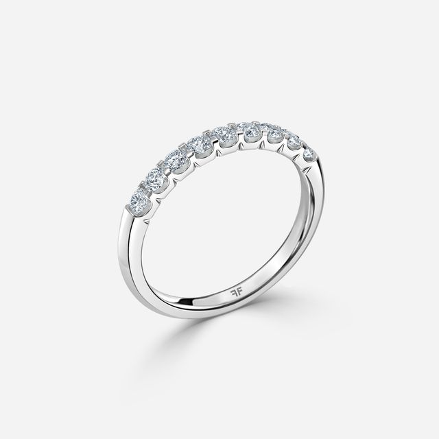 Shared Prong Set White Gold Wedding Ring