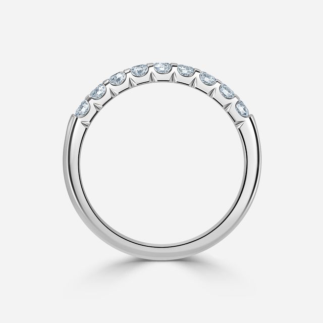 Shared Prong Set White Gold Wedding Ring