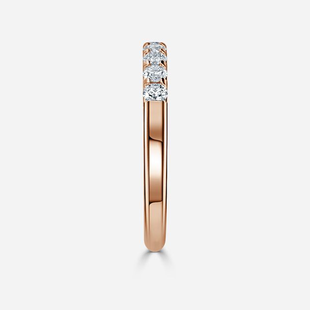 Shared Prong Set Rose Gold Wedding Ring