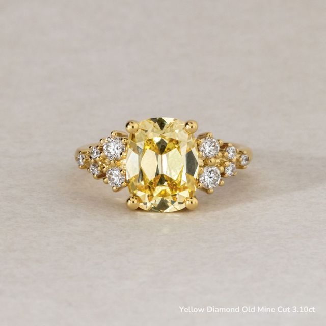 Luz De La Luna Yellow Gold Unique Engagement Ring