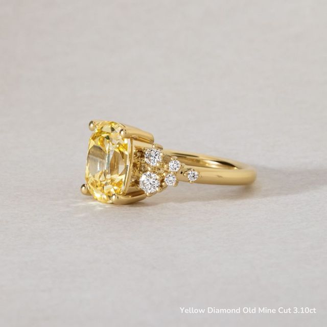 Luz De La Luna Yellow Gold Unique Engagement Ring