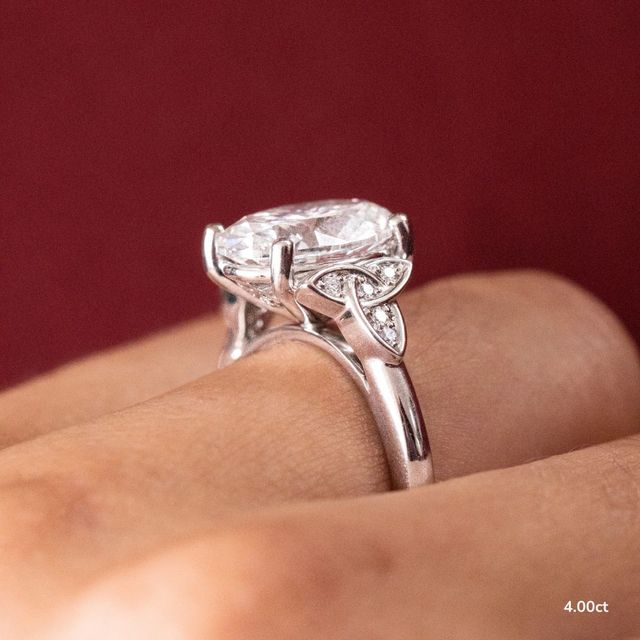 Celtic Song White Gold Vintage Engagement Ring