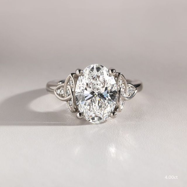 Celtic Song White Gold Vintage Engagement Ring