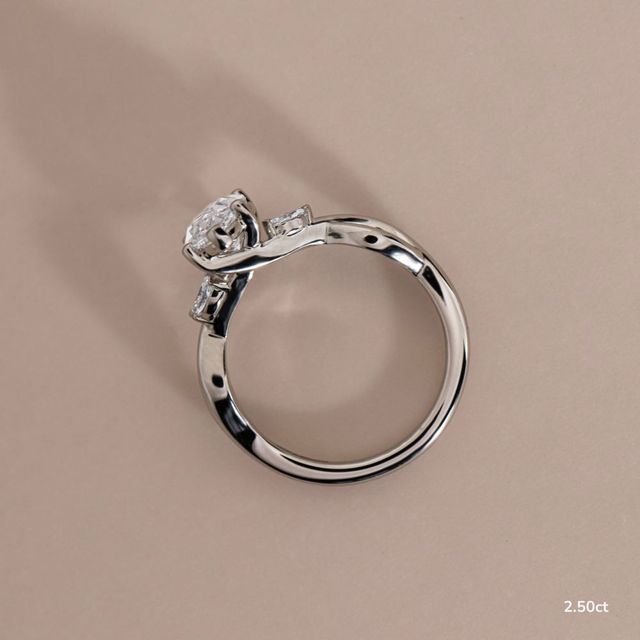 Vina White Gold Twisted Unique Engagement Ring