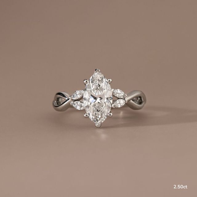 Vina White Gold Twisted Unique Engagement Ring
