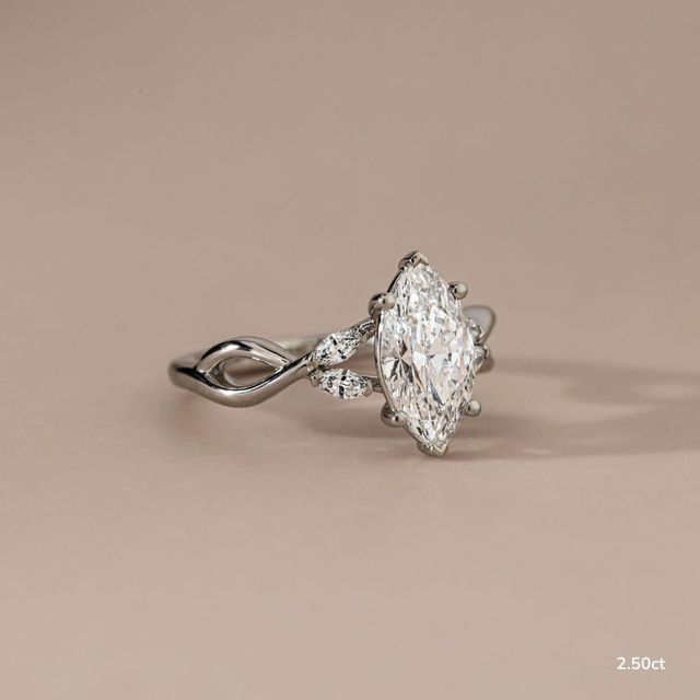 Vina White Gold Twisted Unique Engagement Ring