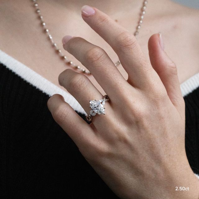 Vina White Gold Twisted Unique Engagement Ring