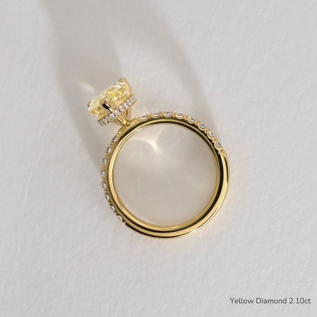 Samara Yellow Gold Hidden Halo Engagement Ring