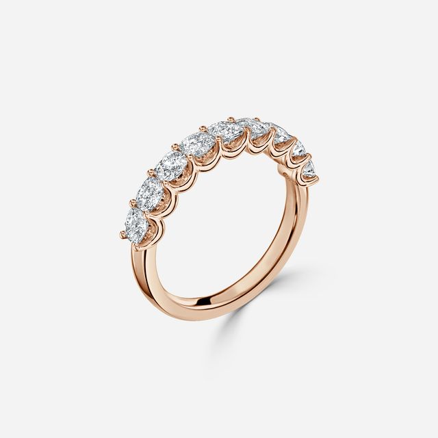 Cushion Diamond Wedding Ring In Rose Gold