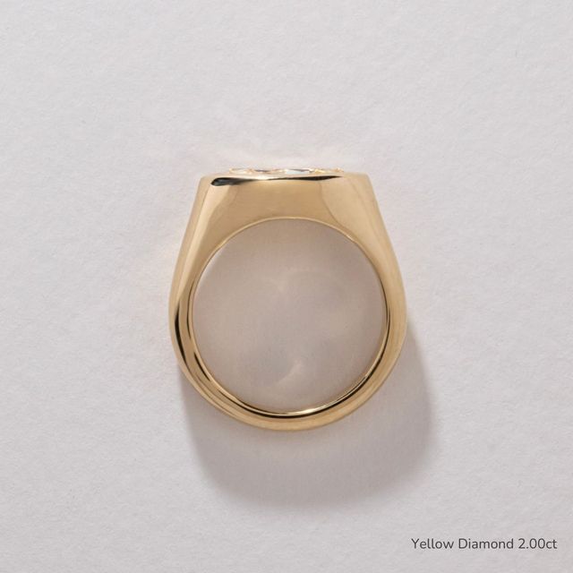 Bezel Set Men's Engagement Ring In Yellow Gold