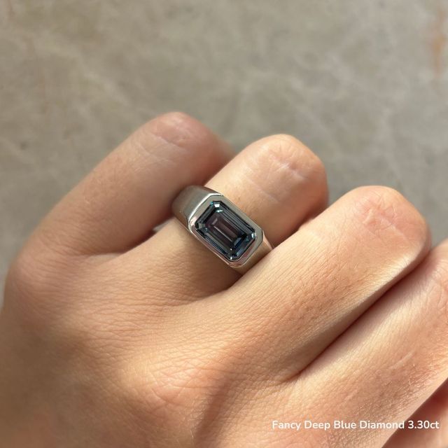 Bezel Set Men's Engagement Ring In White Gold