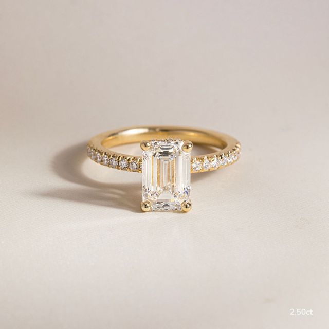 Samara Yellow Gold Hidden Halo Engagement Ring