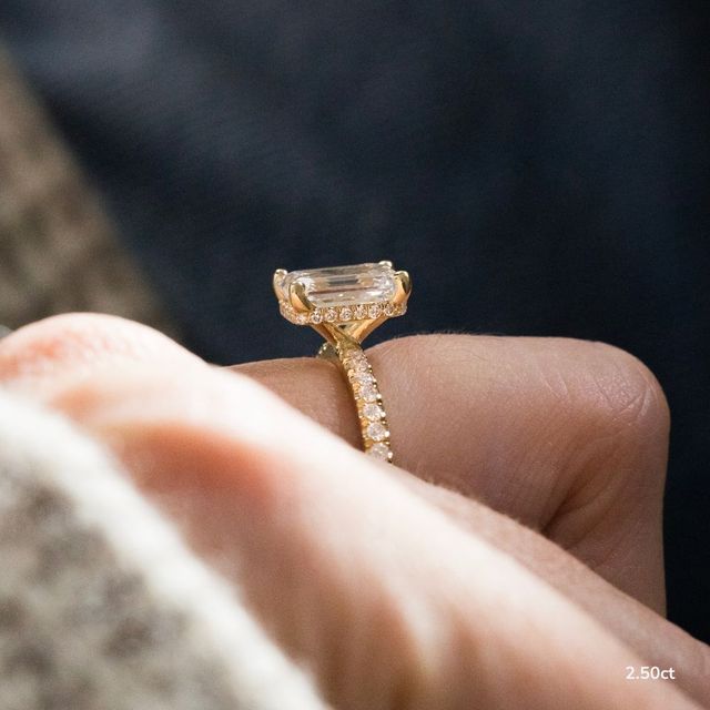Samara Yellow Gold Hidden Halo Engagement Ring