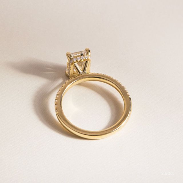 Samara Yellow Gold Hidden Halo Engagement Ring