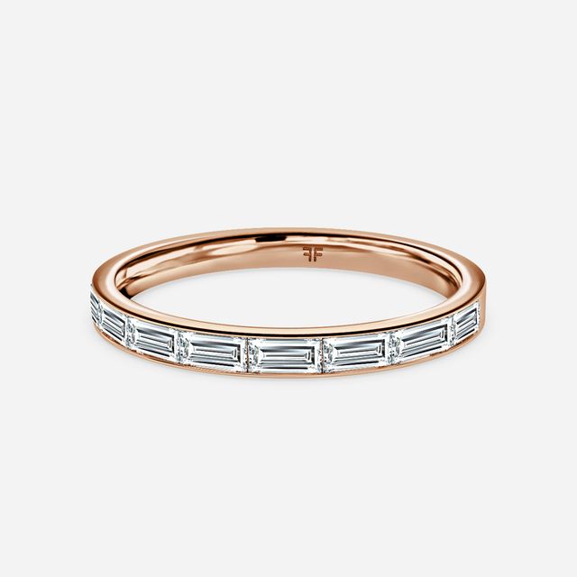 Baguette Diamond Rose Gold Wedding Ring