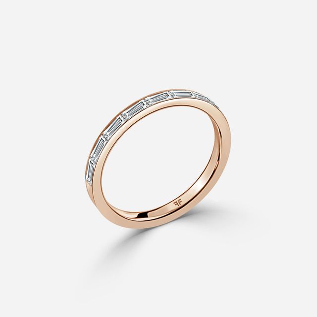 Baguette Diamond Rose Gold Wedding Ring
