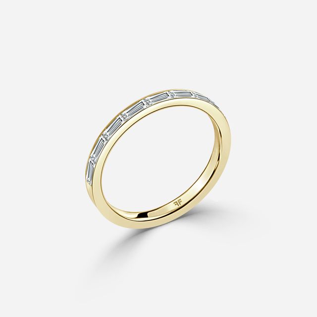 Baguette Diamond Yellow Gold Wedding Ring