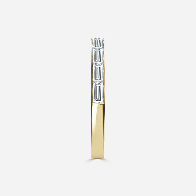 Baguette Diamond Yellow Gold Wedding Ring