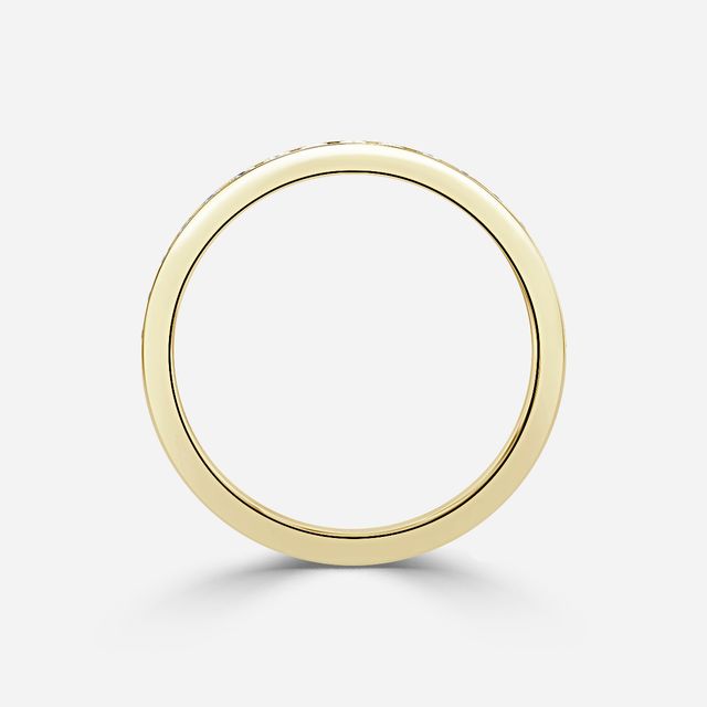 Princess Cut Diamond Yellow Gold Wedding Ring