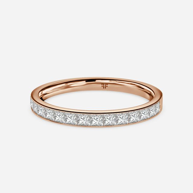 Princess Diamond Rose Gold Wedding Ring