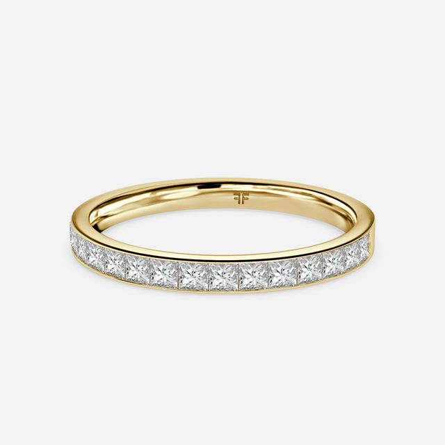 Princess Diamond Yellow Gold Wedding Ring
