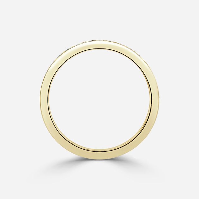 Princess Diamond Yellow Gold Wedding Ring