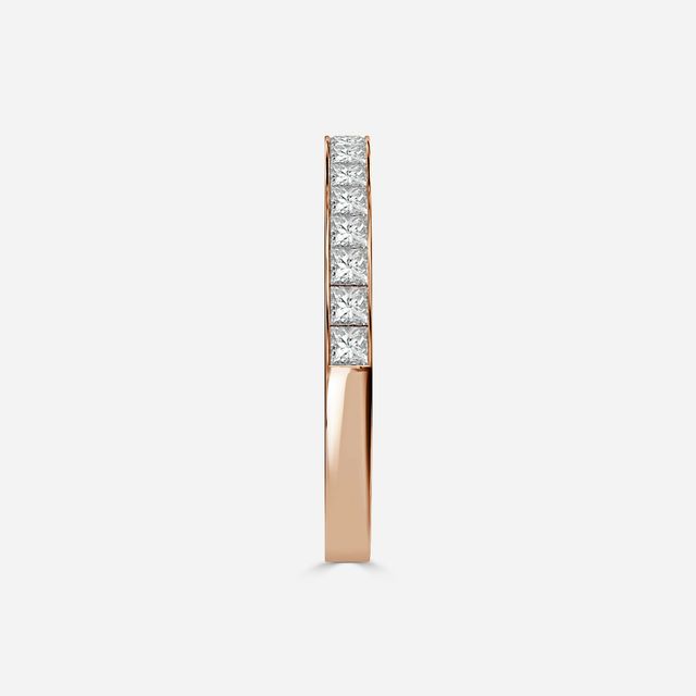 Princess Diamond Rose Gold Wedding Ring