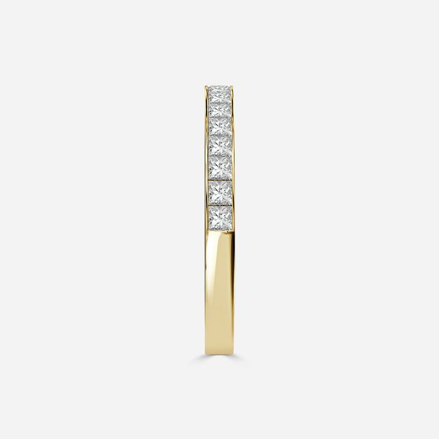 Princess Diamond Yellow Gold Wedding Ring