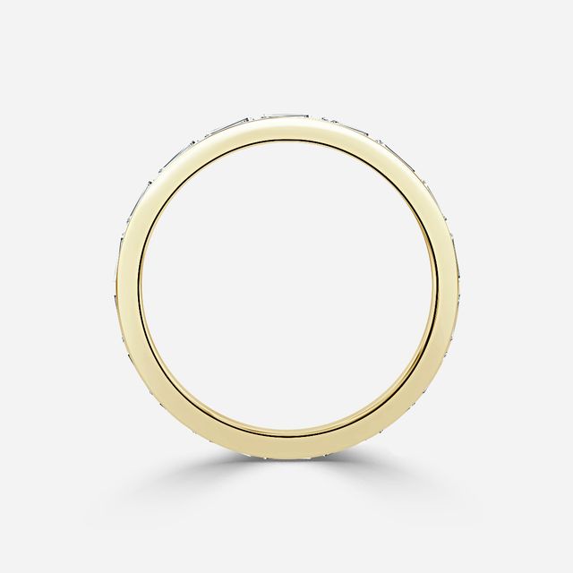 Baguette Cut Diamond Wedding Ring In Yellow Gold