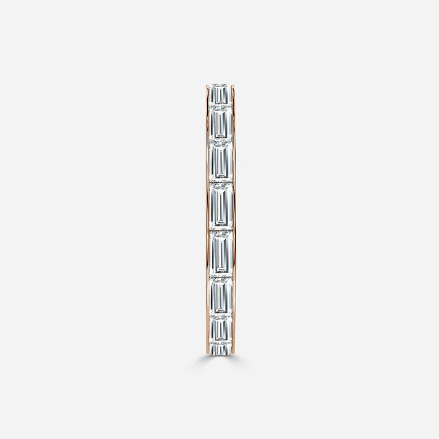 Baguette Cut Diamond Wedding Ring In Rose Gold