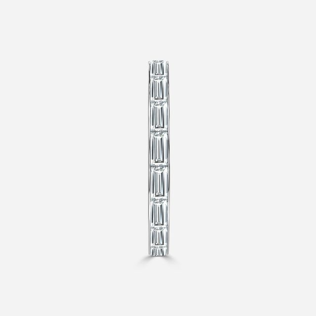 Baguette Cut Diamond Wedding Ring In  White Gold