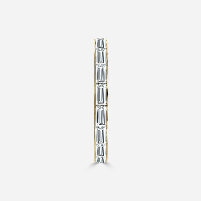 Baguette Cut Diamond Wedding Ring In Yellow Gold