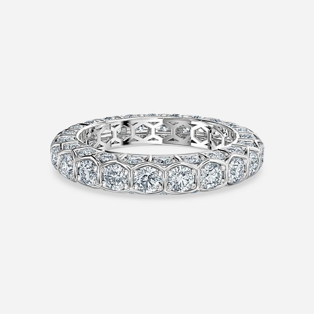 Hexa Diamond Wedding Ring In White Gold