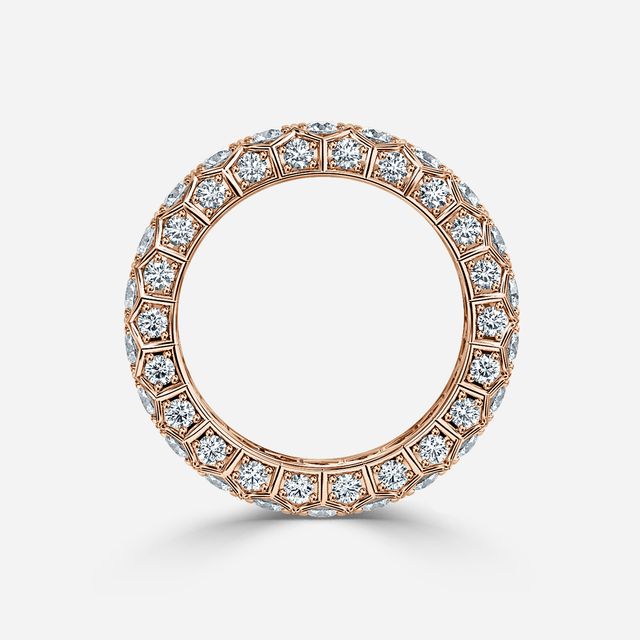 Hexa Diamond Wedding Ring In Rose Gold