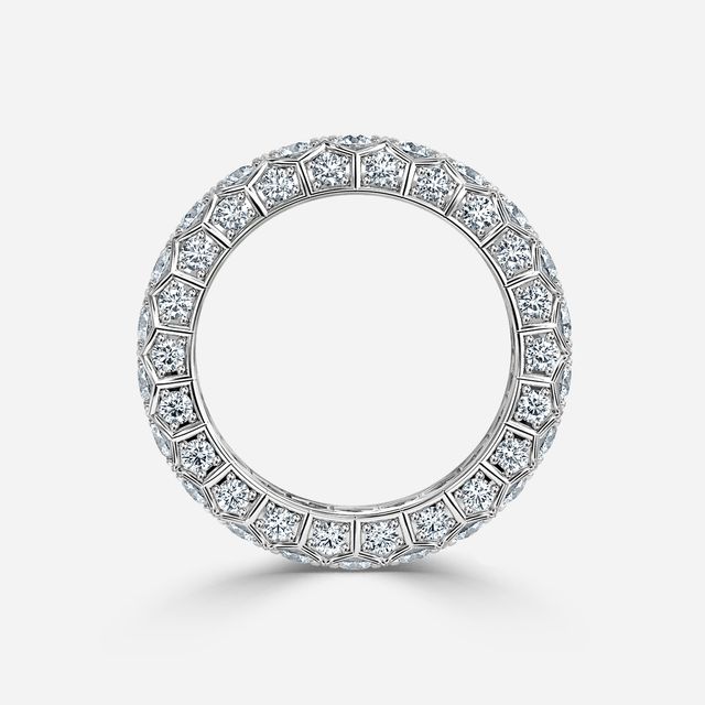 Hexa Diamond Wedding Ring In White Gold