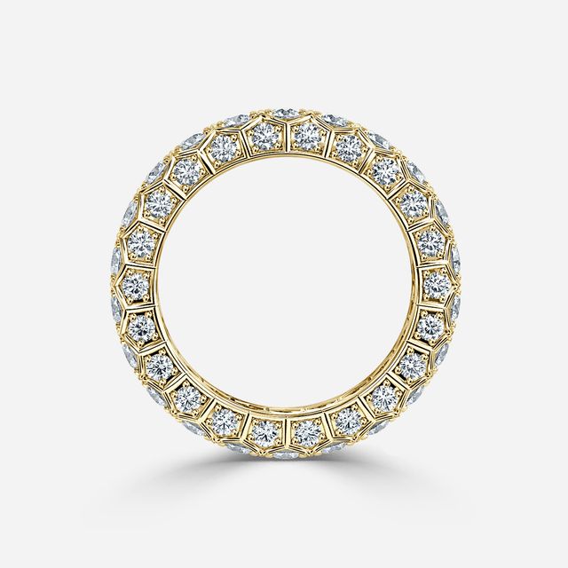 Hexa Diamond Wedding Ring In Yellow Gold