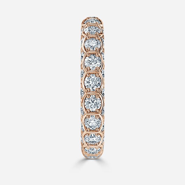 Hexa Diamond Wedding Ring In Rose Gold