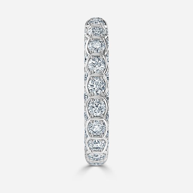Hexa Diamond Wedding Ring In White Gold