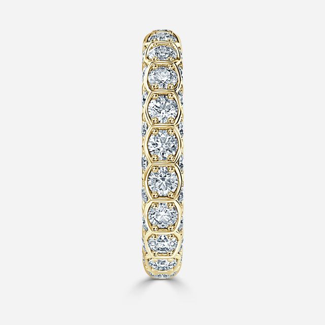 Hexa Diamond Wedding Ring In Yellow Gold