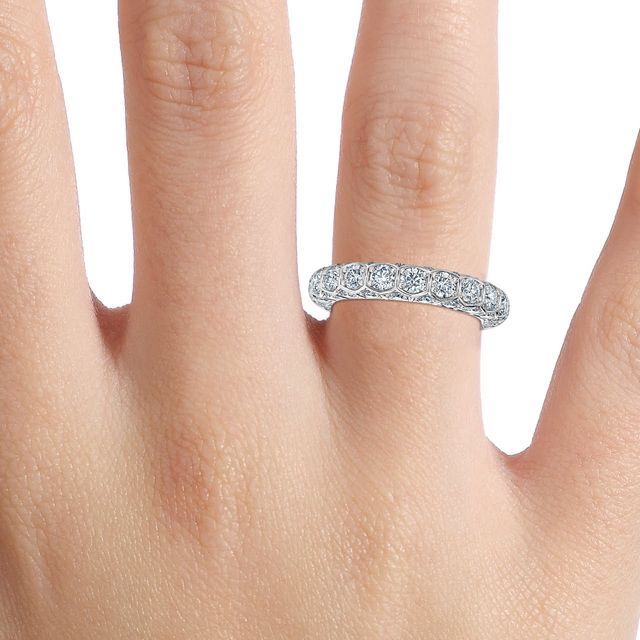Hexa Diamond Wedding Ring In White Gold