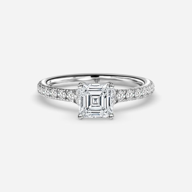 Firework Pave White Gold Engagement Ring